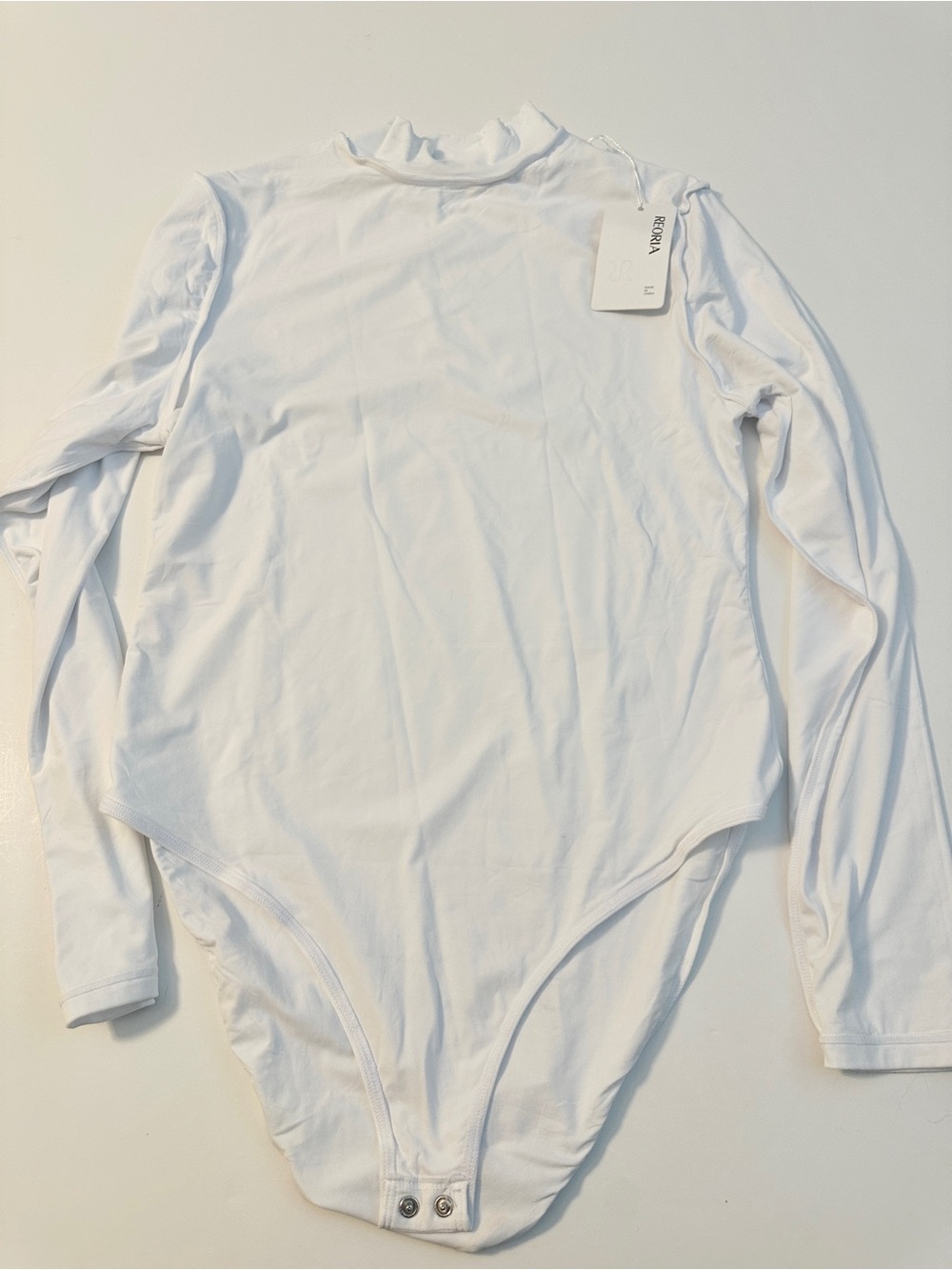 NWT ReoRia White Branded Bodysuit with Tag
